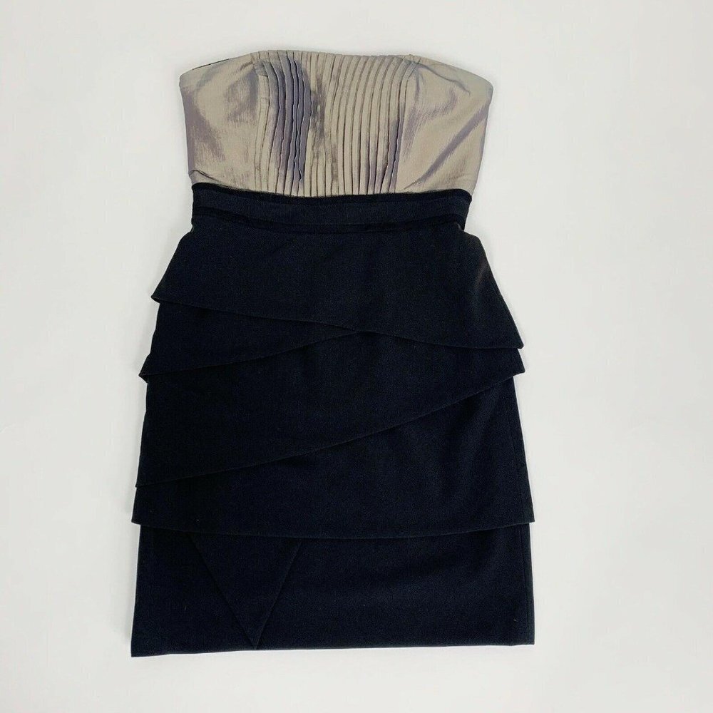 Max And Cleo Gold And Black Empire Waist Dress - Picture 2 of 6